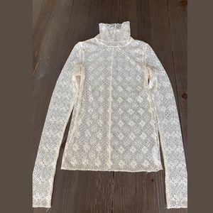 Size S. Lace blouse in Ecru by Intimately (Free People)